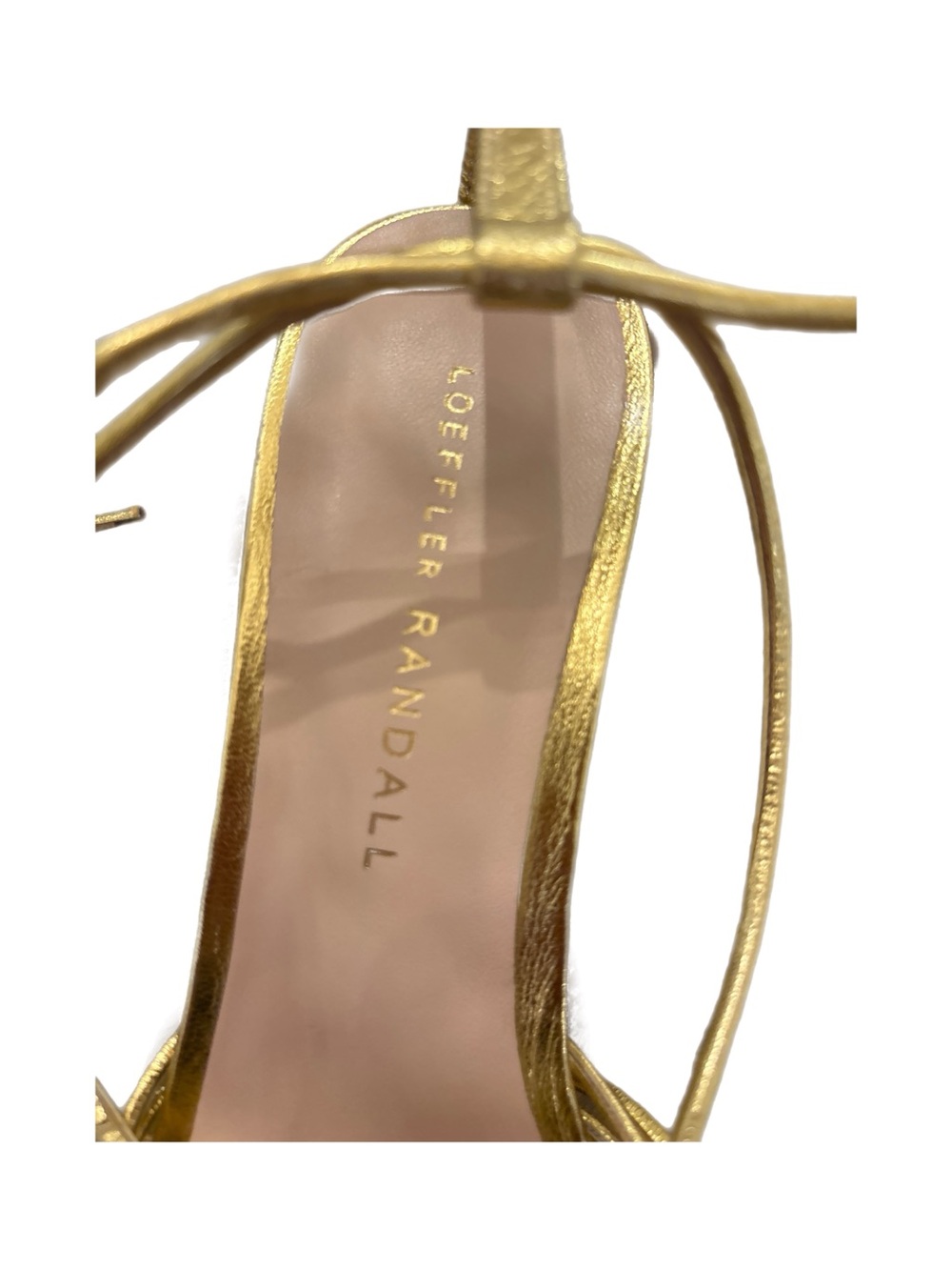 NEVER WORN NWT Loeffler Randall Metallic Gold Strappy Heels